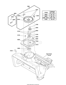 Chute Rotation Group - Electric Diagram and Parts List for 1697293-00 (1222EE)(2020) Briggs and Stratton Snow Blower